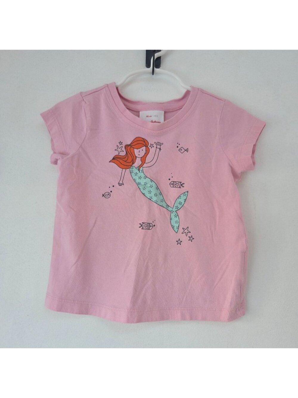 Hanna Andersson Pink Mermaid T-Shirt Short Sleeve Tee Shirt Toddler Girls 3T